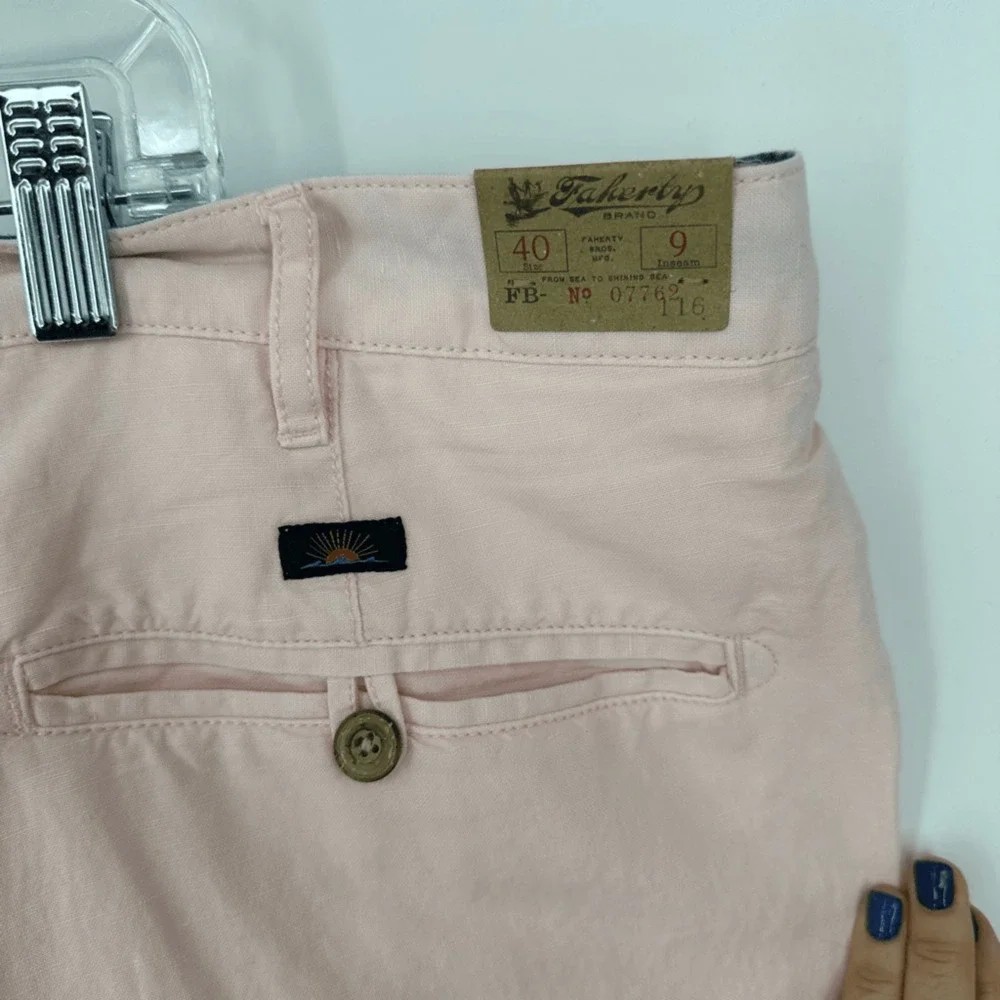 Faherty Men Malibu Chino Shorts Linen Cotton 10